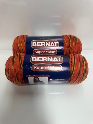Bernat Super Value Yarn multicolor Wild Flowers 5oz 275yds lot of 2