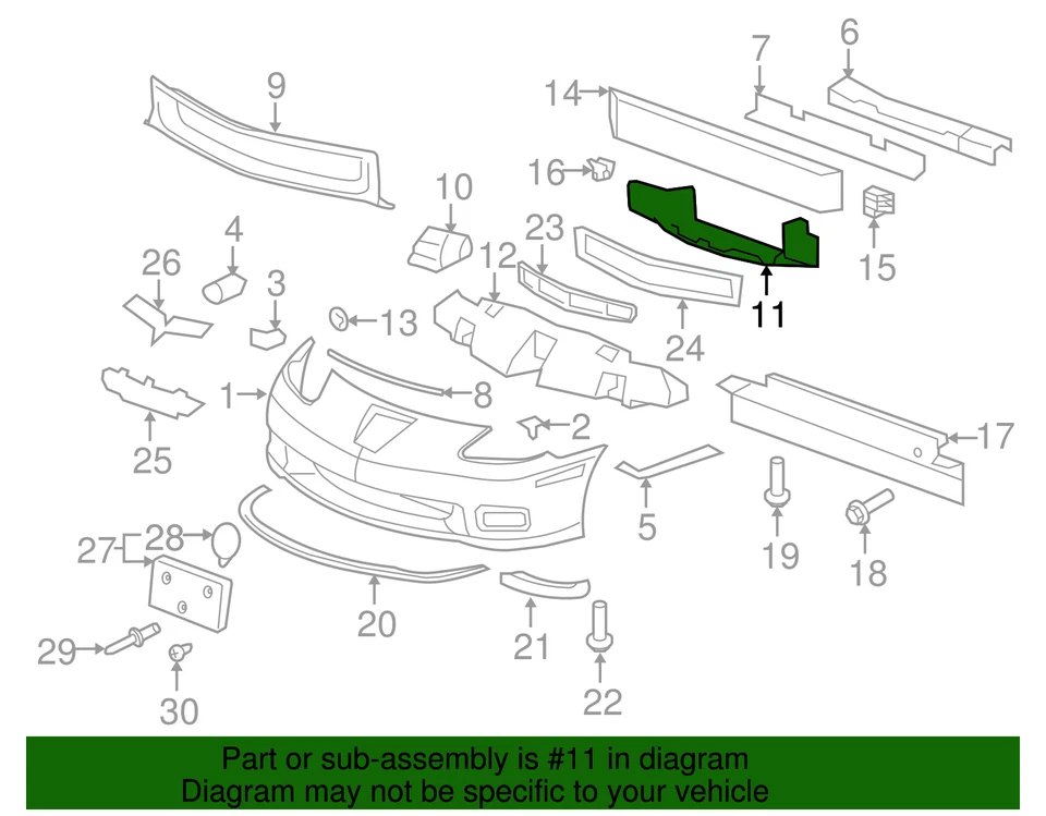 Extensión de parachoques delantero genuino GM 10332915 Foto 2 de 2