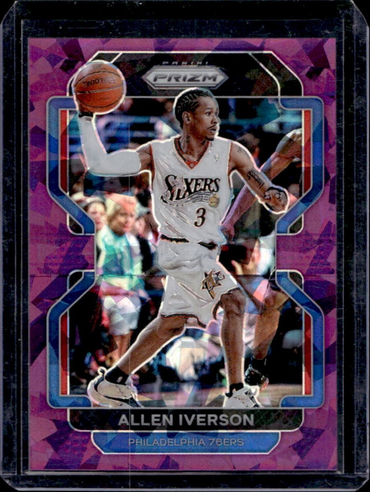 2021-22 Prizm Allen Iverson Purple Ice #92/149 76ers
