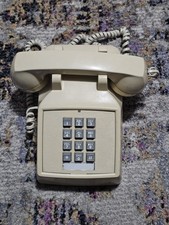 VTG Cortelco 250044-MBA-20M Telephone Retro Push Button Desk Phone Beige Tan USA