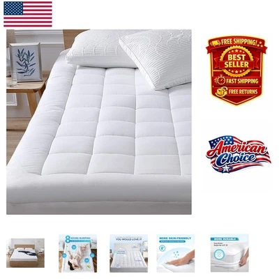 Soft Queen Mattress Pad with Down Alternative Fill - Machine Washable & Cooling - Image 1 of 4