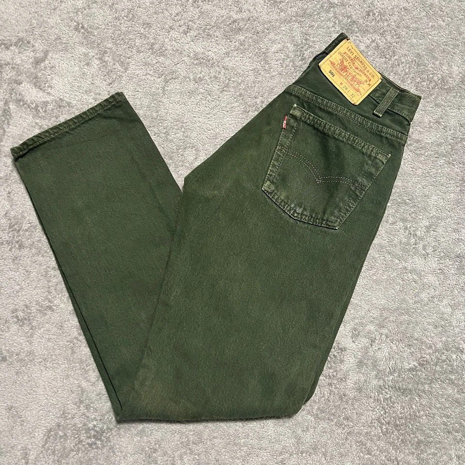 Levi’s 501 Jeans Women’s 28x32* Vintage Olive Fall Autumn Earthy Festive Harvest - Image 2 of 4