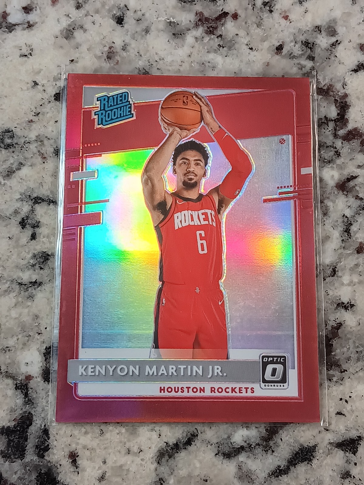 2020-21 Optic Kenyon Martin Jr Rated Rookie Red Prizm /99 Rockets Color Match
