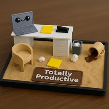 Totally Productive Office Zen Garden: Funny Mini Desk Toy For Stress Relief