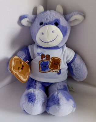 Build-A-Bear Purple Lavender Jelly Cow Retired Plush Stuffed PEANUT BUTTER 2023