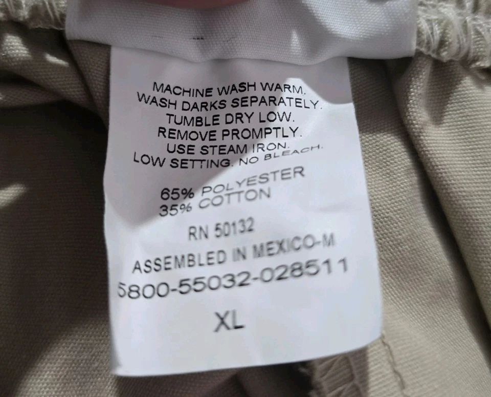 Pantalones cortos BonWorth caqui con cintura elástica y pliegues talla XL Foto 4 de 4