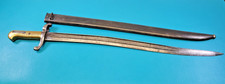Antique French Model 1842 Musket Bayonet Sword Yataghan + Scabbard TR722