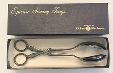Silver Plated Epicure Serving Tongs Imported by F.B. Rogers Silver Company Japan