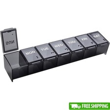 7 Day Pill Organizer Travel Case Easy Open Daily Meds Storage Healthy Routine US
