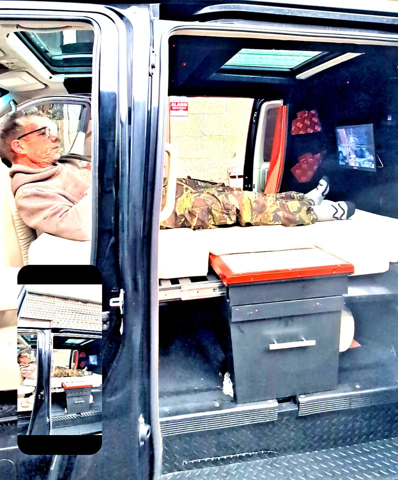 NISSAN ELGRAND DAY CAMPER CONVERSION fully off grid with Gas shower and TV - Image 4 of 4