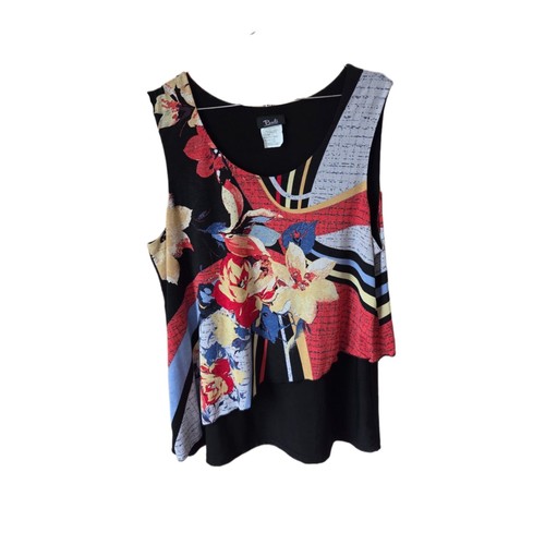 Bali Corp. Sleeveless Floral Blouse