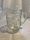 VTG Anchor Hocking 1960's Star of David Clear Cut Glass 16 oz Pint Pitcher