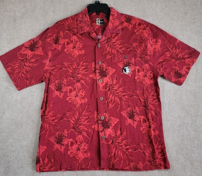 Vintage FSU Hawaiian Shirt Mens Medium Floral Button Up Chiliwear