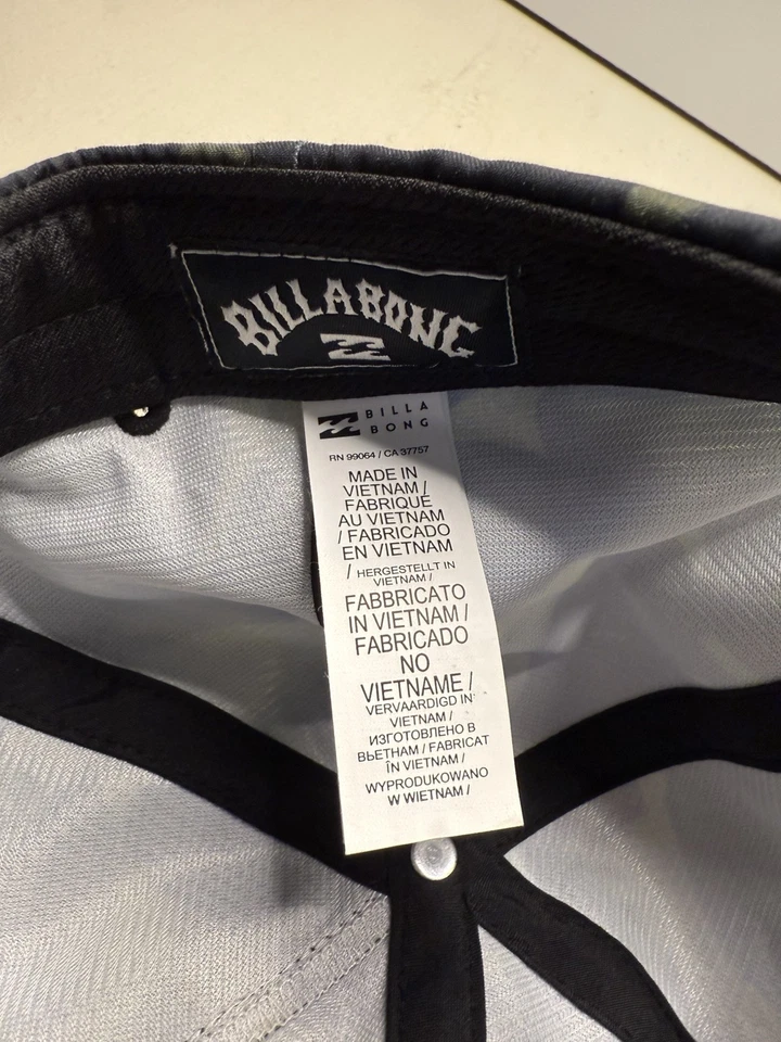 Кепка BillaBong с застежкой сзади зеленая коричневая камуфляжная регулируемая для серфинга - Изображение 2 из 4