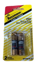 Bussmann FRN-R-20 20A Fusetron Time-Delay Current Limiting RK5 Fuse, 250V, 2pk