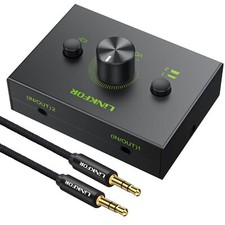 2 Ports 3.5mm Stereo Audio Selector Box With 3.5mm Audio Cable Support 1 In 2 Ou