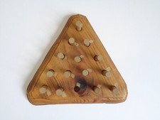 Vintage Handmade Wood Peg Game - Wooden With Pegs