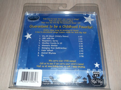 Kid Hip Personalized CD W/9 Educational Songs With Child's Name "Garrett" - Imagen 2 de 2
