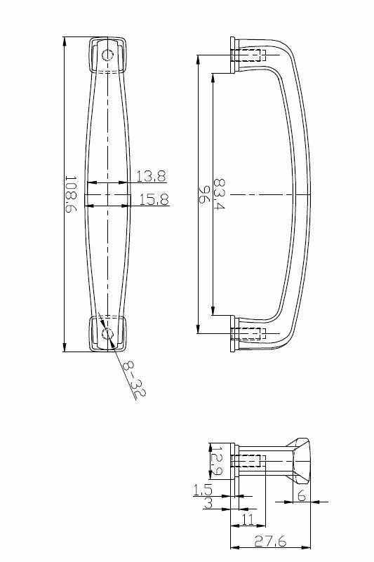 East West Hardware Square Base Zinc Figaro Pulls Color Size