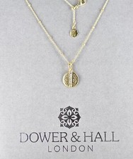 Dower and Hall White Sapphire Pendant in Gold Vermeil - Sterling Silver RRP £162
