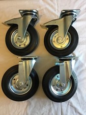 Replacement Wheelie bin Wheels, Castors, Heavy duty 1100 & 660 litre SET OF FOUR
