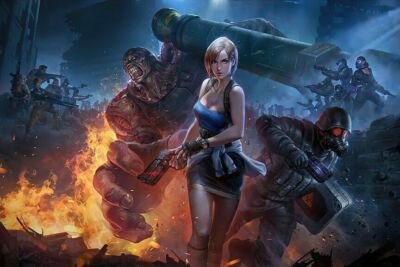 Resident Evil Jill Valentine and Nemesis Poster 20x30 inches