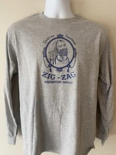 ZIG ZAG ROLLING PAPERS CLASSIC MENS (GRAY) LONG SLEEVE T SHIRT SIZE LARGE NEW