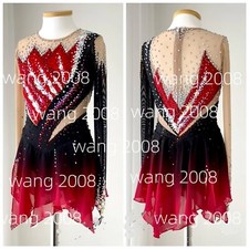 ice figure skating competition dress Gymnastics costume Dress red dyeing