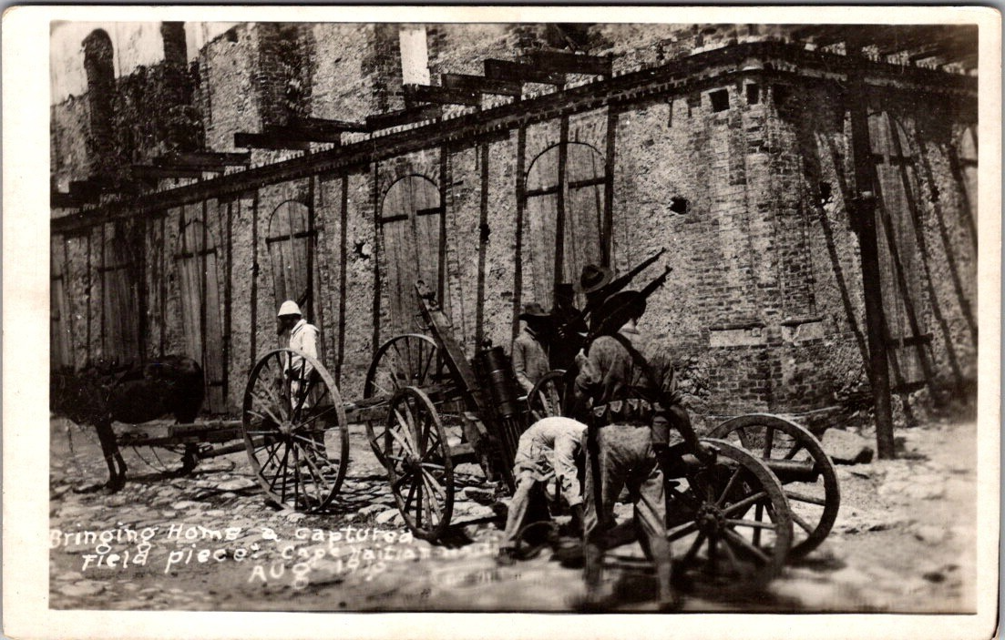 RARE 1915 Haiti Captured Field Artillery RPPC U.S. Marines Historic War Postcard