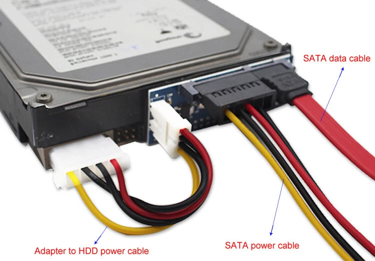 3.5" IDE 40pin HDD to SATA Converter Data Power Wire Motherbaord Cable Adapter - Image 2 of 4