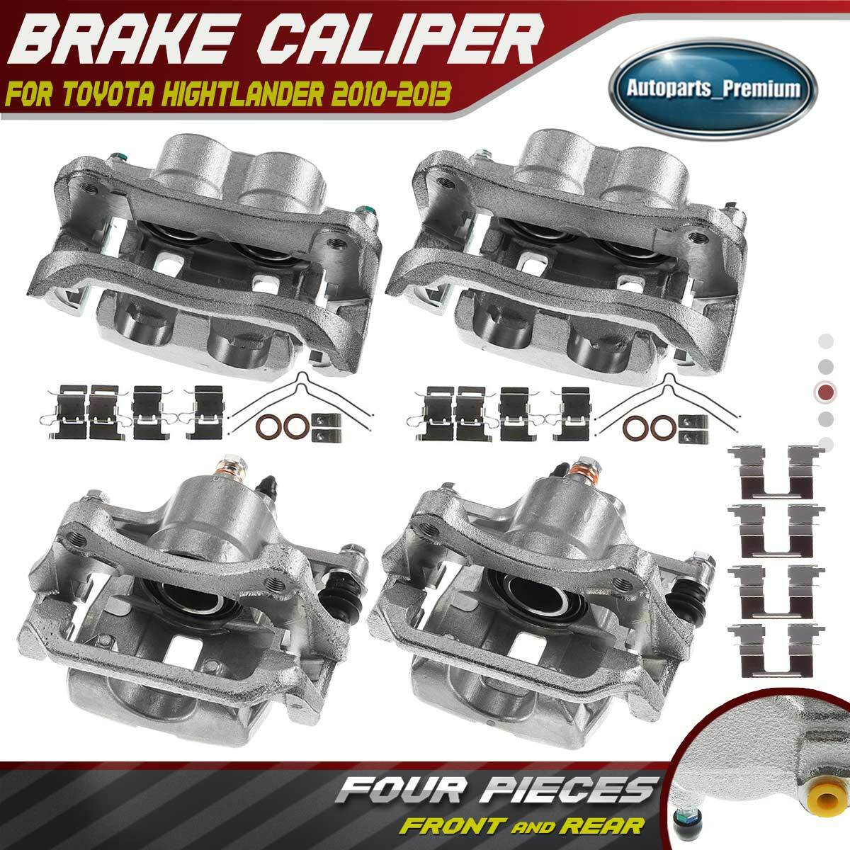 4x Brake Caliper w/ Bracket for Toyota Highlander 10-13 2.7L 3.5L Front & Rear