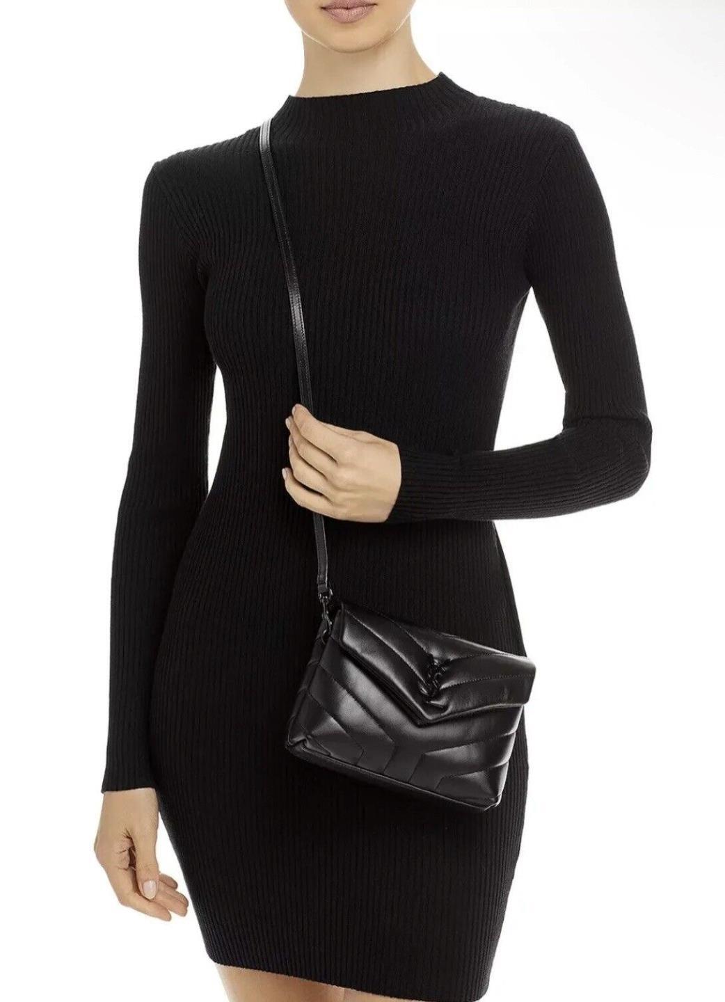 Borsa a tracolla Saint Laurent YSL monogramma giocattolo LouLou trapuntata Chevron $2100