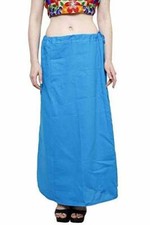 Cotton Women Petticoat Saree Underskirt Free Size Cotton Petticoat Light Blue