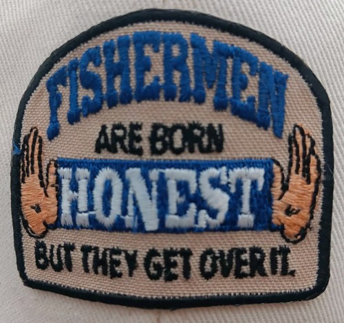 White Blue Snapback Hat. Fisherman Are Born Honest Vintage But they Get Over It" - Picture 6 of 8