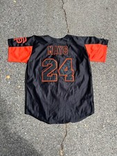 Willie Mays 24 San Francisco Giants Jersey Black/Orange Size XL