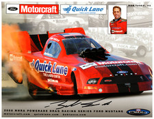 Bob Tasca III Hand Signed 8.5x11 Bio Card 2008 NHRA Shelby Ford Mustang Funny Ca