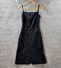 Vintage Events Dress Size 6 Black Sleeveless Square Neck A-line Knee Length