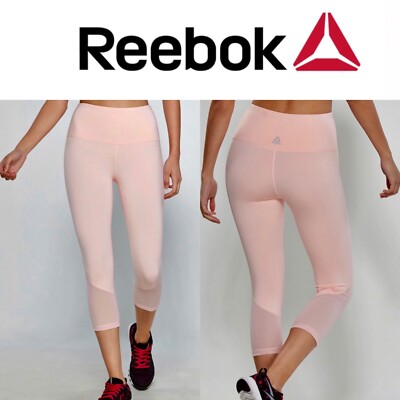 Reebok Women's Vigor Highrise Capri Leggings Impatiens Pink S