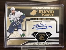 2018-19 UD SPx Super Scripts Auto Erik Gudbranson Vancouver Canucks SS-EG SP