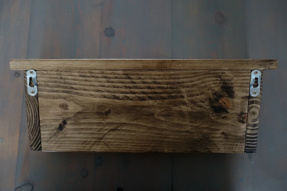 Handmade Farmhouse Rustic Wooden Coat/key Rack with shelf (Cast, Hooks) - Image 4 of 4