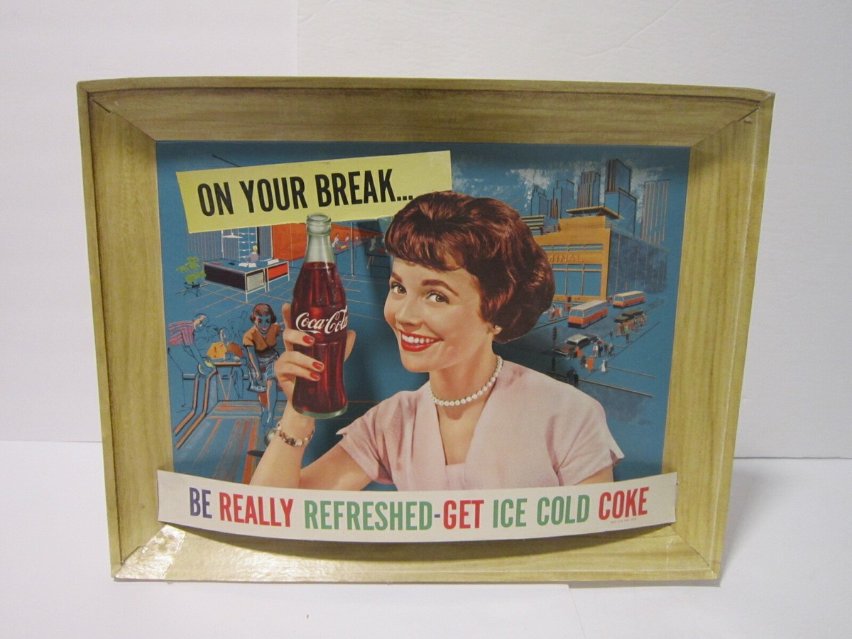 Vintage Original 1960 Coca-Cola 3-D Cardboard Counter/Stand-Up