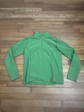The North Face Girl's 1/4 Zip Green Fleece Pullover Warm Soft Layer Size XL
