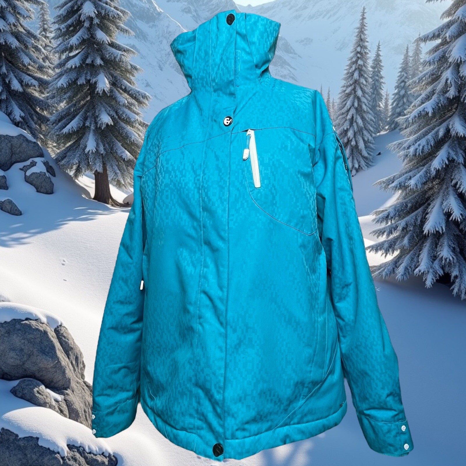 Parka isolato Salomon WMNS Clima Pro sci motoslitta snowboard blu acqua taglia Lar