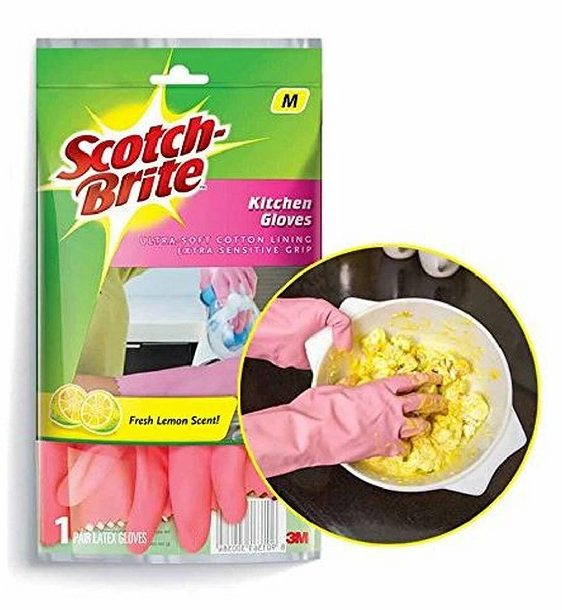 Scotch Brite Kitchen Gloves Medium Easy Clean