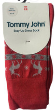 Tommy John Christmas Dress Socks Stay-Up Kids 3.5-5 Reindeer Haute Red Fairisle
