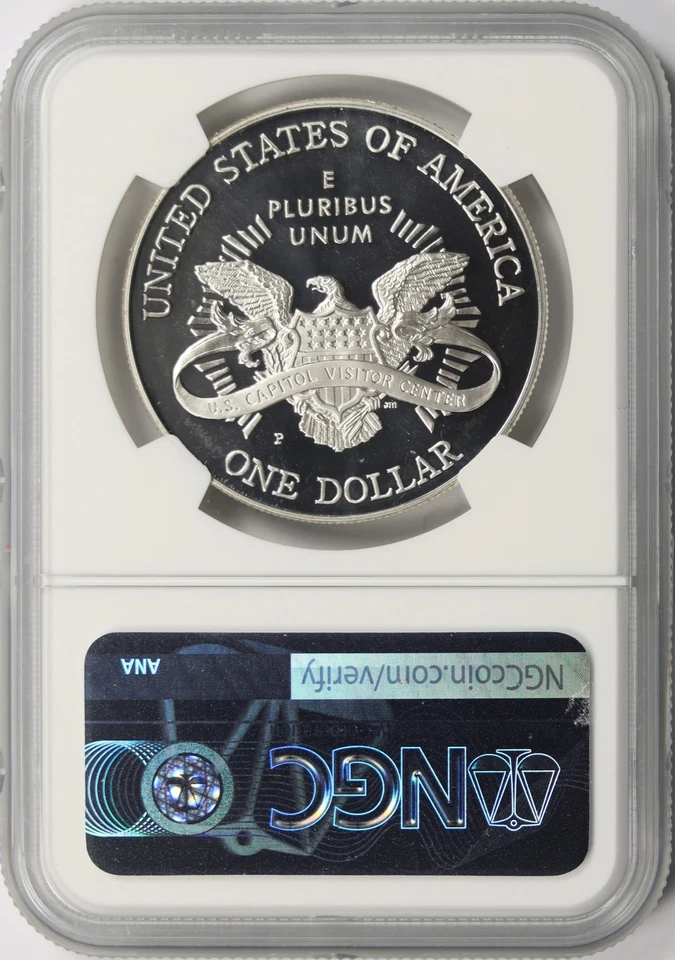 2001-P $1 Capitol Visitor Center Commemorative Silver Dollar NGC PF69 UCAM - Image 2 of 2
