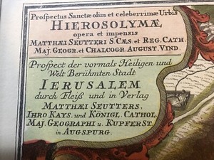 Jerusalem map 1734 color copy of German map