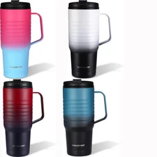 HAUSHOF 24oz Travel Mug with Handle Mullticolor Stainless Steel Vacuum Insulated