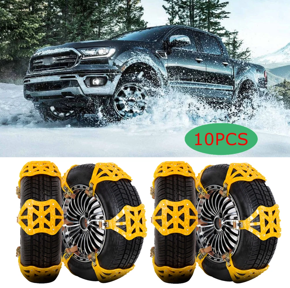 10PCS Car Snow Chains Tire Chain Adjustable Anti Slip Anti-Skid For Ford Ranger
