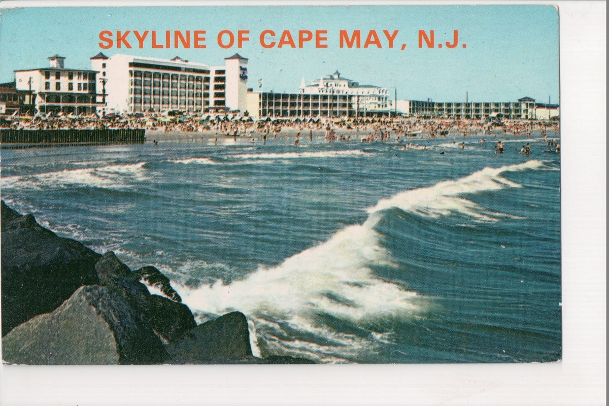 I-381 Cape May New Jersey Skyline Beach Hotels 1982 Postcard
